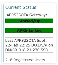 APRS2SOTA: Startseite