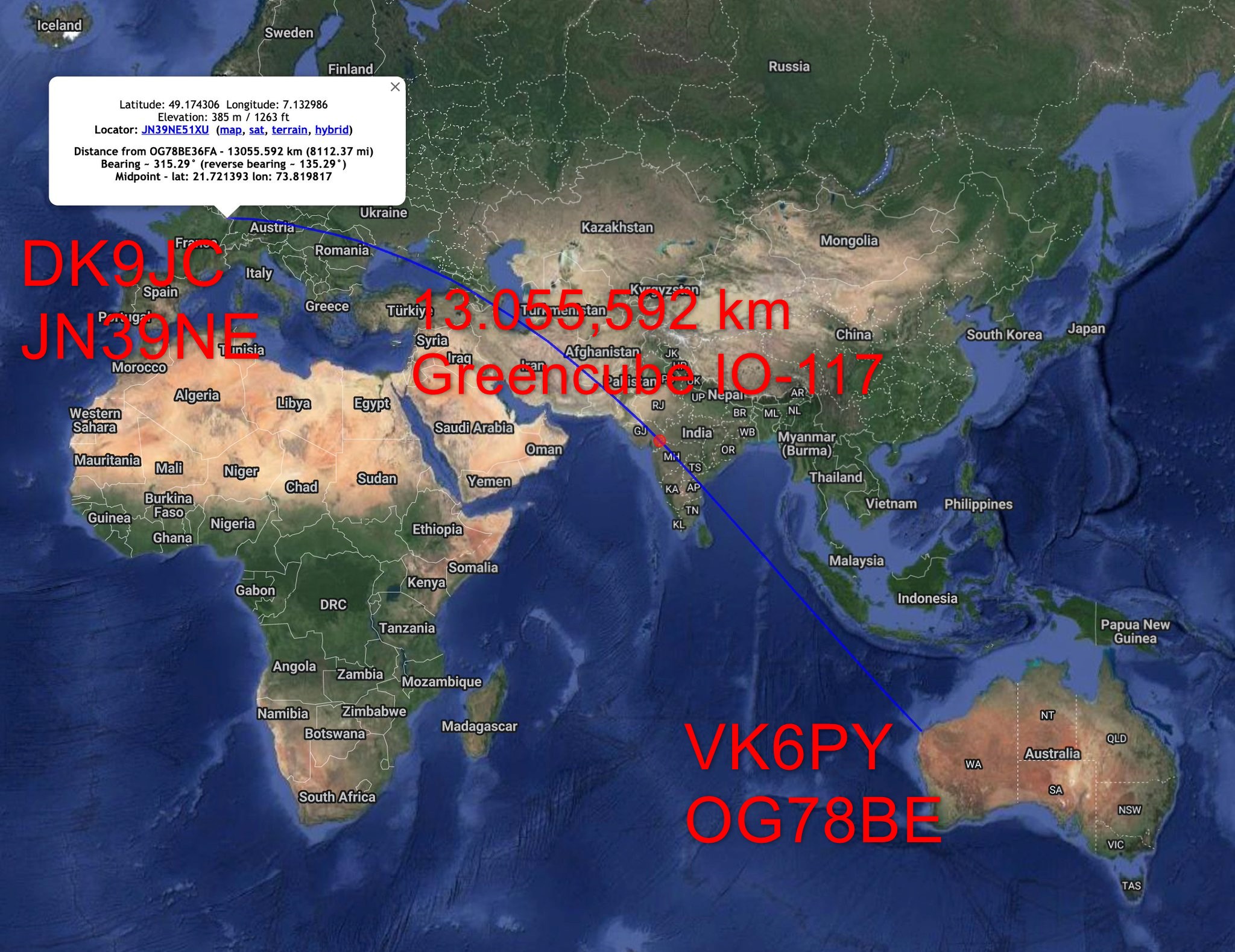 VK6PY and DK9JC: IO-117 record