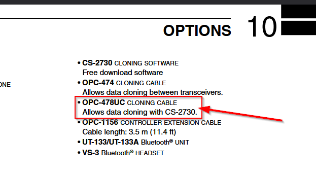 ICOM IC 2730 OPC 478UC PC programming